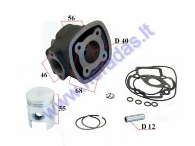 Cylinder piston set for scooter 2T  D40 LC 50cc  Piaggio,GileraRunner,NRG,NTT