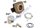 CYLINDER PISTON SET FOR SCOOTER 2T  D47 70cc PIN 12 Peugeot Speedfight AC WITHOUT ENGINE HEAD