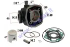 Cilindras stūmoklis motoroleriui 2T LC D40 50cc Derbi Senda 2002-