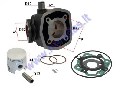 Cylinder piston set for scooter 2T LC D47 70cc Derbi Senda