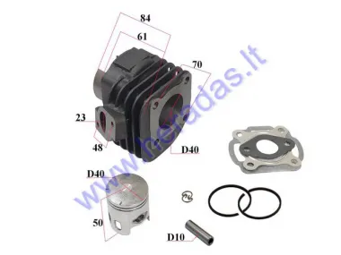 Cylinder piston set for scooter D40 50cc
