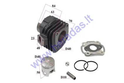 Cylinder piston set for scooter D40 50cc