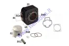 CYLINDER PISTON FOR SCOOTER D40 AC 50CC PIN12 Piaggio ZIP, Sfera,Free,Typhoon,Storm. Aprilia , Derbi, Gilera, Vespa