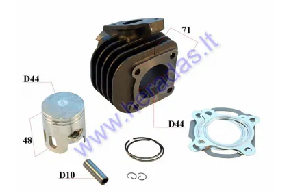 CYLINDER FOR SCOOTER D44 60cc PIN 10, Peugeot Speedfight,Jog,