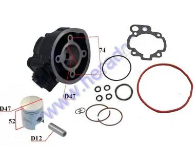 CYLINDER PISTON SET FOR SCOOTER D47 70cc AM6 Minarelli