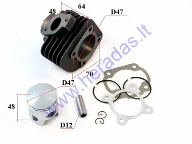 Cylinder piston set for scooter D47 70cc Minarelli Horizontal 1PE40