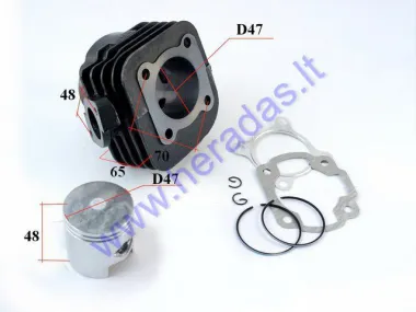 CYLINDER PISTON SET FOR SCOOTER D47 70CC MINARELLI HORIZONTAL AC