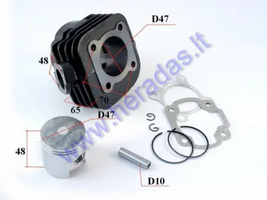 Cylinder piston set for scooter D47 70cc Minarelli Horizontal AC