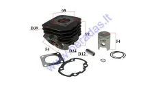 Cylinder piston set for scooter Honda Dio AF27,Kymco ZX D39 49cc