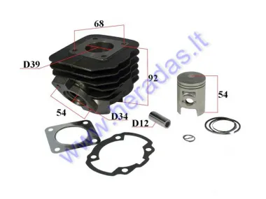 Cilindras stūmoklis motoroleriui Honda Dio AF27,Kymco ZX D39 49cc