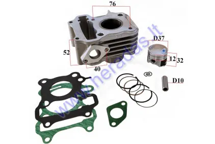 CYLINDER PISTON SET FOR 4-STROKE SCOOTER  D37 50cc PIN10 SYM, Peugeot, Lance 4T