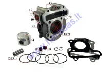Cylinder piston set for 4-stroke scooter D39 50cc GY6