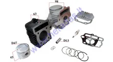 Cilindras,stūmoklis,galvutė motociklui, mopedui  tinka NAKED50, FR50 tiuninguoti į  70cc D47 50-80CC 139FMB  Barton FR 50, Volcano 50, Bashan CK50S-7