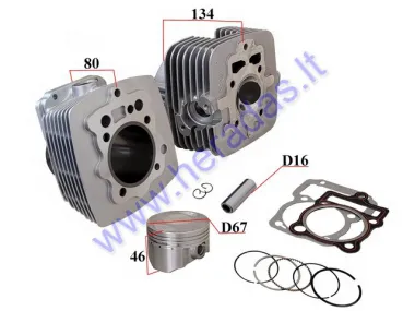 CYLINDER HEAD AND CYLINDER PISTON FULL SET FOR ATV QUAD BIKE, MOTORCYCLE 250cc D67  250cc D67 ATV Chinese 250, ATV Chinese Bashan BS250S-11B 250, ATV Chinese Ba