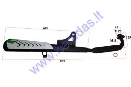 Muffler for moped, motorcycle fits CHAMP DELTA