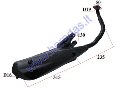 Muffler for scooter 50-80cc GY6