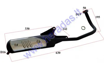Muffler for scooter 50cc GY6 139QMB plastic cover
