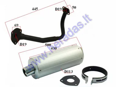 Muffler for scooter GY6 125-150cc