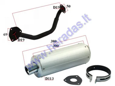 Muffler for scooter GY6 50cc