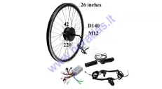 Conversion kit to electric bicycle 250W 36V,motor,controller,handles. Rear wheel with motor 26 inches (26inches) X 1.95