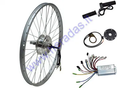 Conversion kit to electric bicycle 200W 36V, engine, controller, handles. Rear wheel with engine 26 inches X 1.95