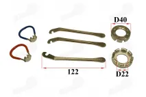 Bicycle tire mounting kit. Levers 3pcs., spoke keys 4 pcs.
