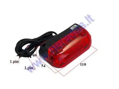 Tail light for electric bicycle 36 V