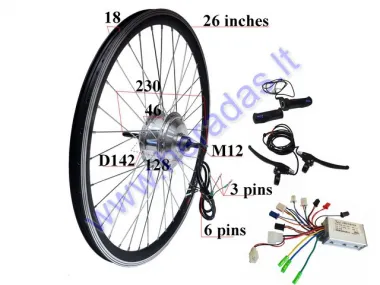 Rear wheel with motor for electric bicycle 36V 250W Electron  EB19