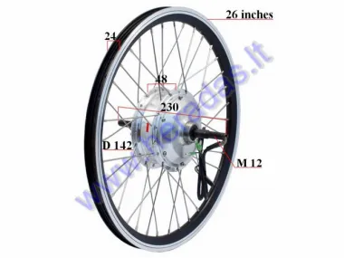 Elektrinio dviračio galinis ratas su varikliu 36V 250W Electron  EB19