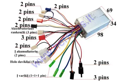 Elektrinio dviračio kontroleris 36V 250W