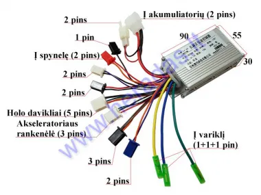 Controller for electric bicycle 36V 350W LY-63 15a sinusoid