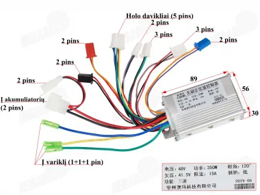 Controller of electric bicycle  48V 350W 15a