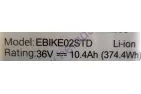 Elektrinio dviračio ličio jonų baterija akumuliatorius 36V 10.4AH Panasonic,Sanyo UR18650 Skirta 250W motorui. 4 lizdų jungtis. Svoris 3kg Tinka virš 600 p