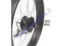 Elektrinio dviračio priekinis ratas su varikliu bešepetėliu 48V 750W  FAT Bike 28 colių