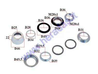 Handlebar bearings for electric bicycle Electron EB19