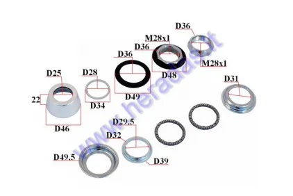 Handlebar bearings for electric bicycle Electron EB19