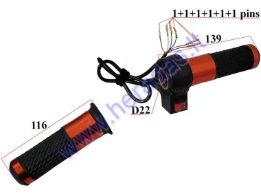 Elektrinio keturračio akseleratoriaus rankenėlė , tinka 48V modeliui Warrior 1000W Hunter 1000W Crusader 500w su bešepetėliu varikliu Neutralus/Pirmyn/Atga