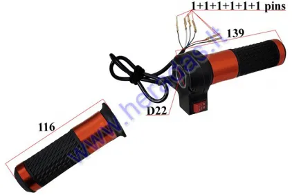 Elektrinio keturračio akseleratoriaus rankenėlė , tinka 48V modeliui Warrior 1000W Hunter 1000W Crusader 500w su bešepetėliu varikliu Neutralus/Pirmyn/Atga