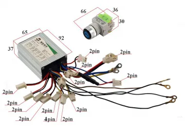 Controller set with a key switch for electric quad bike 36V 800W 3 speed