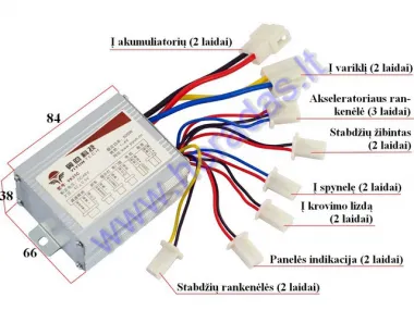 Elektrinio keturračio kontroleris 48V 500W