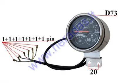 Speedometer, charging indication of electric quad bike, scooter