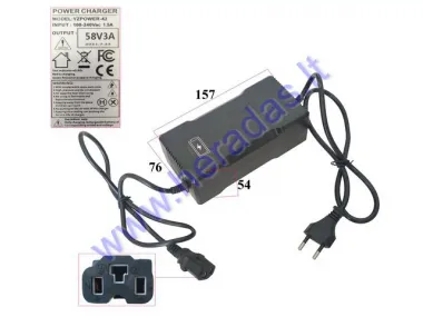 CHARGER FOR ELECTRIC ATV 48V(58V) 3A 1000WAT FITS MODEL HUNTER PRO,WARRIOR PRO ACID BATTERIES