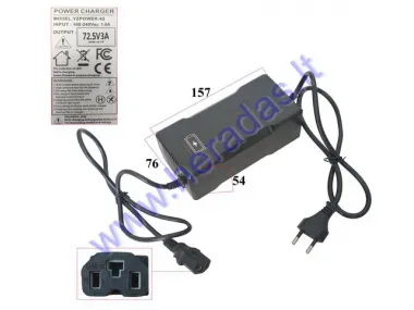 CHARGER FOR ELECTRIC ATV 60V(72.5V) 3A 1200WAT FITS MODEL TIGER PRO ACID BATTERIES