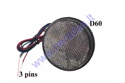 Illuminated reflector for electric ATV, scooter LED 3PIN