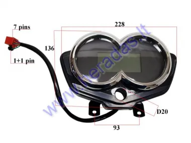 Display for cargo electric trike scooter 72V suitable for model KING BOX1, KING BOX2