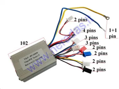 Elektrinio mini keturračio kontroleris 48V 1000W  su greičių perjungimu