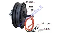 Electric scooter rear wheel 10 inch with motor 1800WAT 60/72V fit with controller EB1292, wiring EB1296