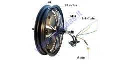 ELECTRIC MOTOR SCOOTER REAR RIM WITH ENGINE 10 INCHES 48V 400W AIRO