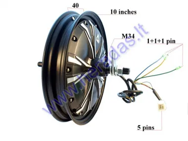 ELECTRIC MOTOR SCOOTER REAR RIM WITH ENGINE 10 INCHES 48V 400W AIRO