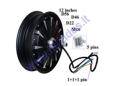 Electric motor scooter rear tyre with engine 12 inches 72V 1.2kW   SKYHAWK